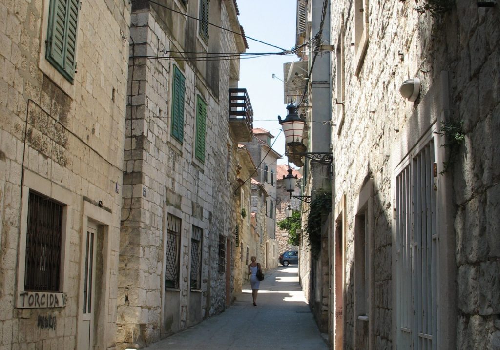 A typical street in a neighborhood in Split Croatia