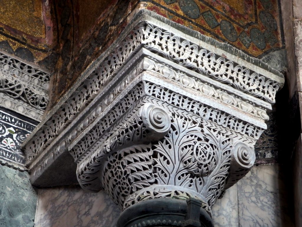 Interior Coumn Capital inside the Hagia Sophia