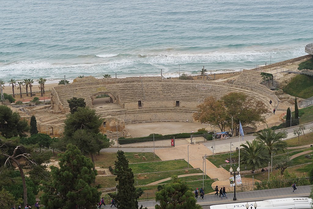 Roman Amphitheaters were common in large cities like Tarragona, Spain.