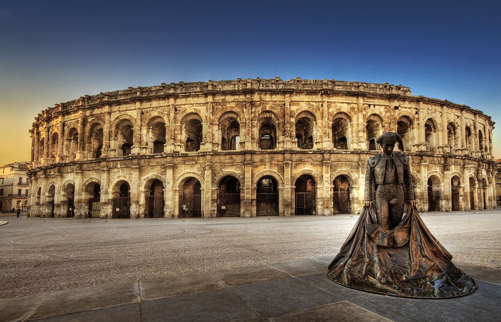 Nîmes amphitheater is one of many Roman Amphitheaters located in France.