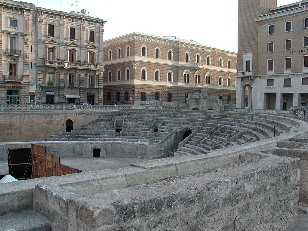 The Amphitheater of Lecce, one of Italy's many Roman Amphitheaters