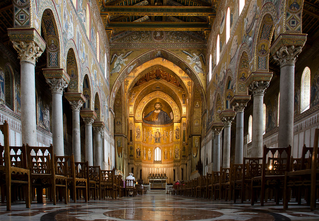 interior of the Cathedral of Monreale in Sicily