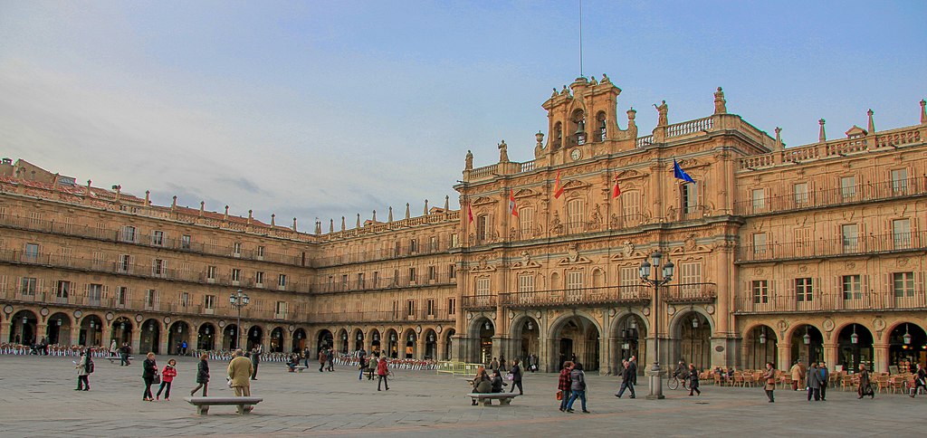 the Plaza Mayor of Salamanca was built during the 18th Century