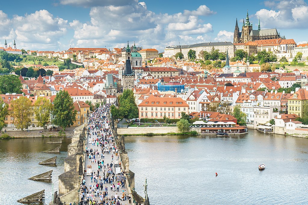 the charles bridge is one of the most important monuments built by Charles IV