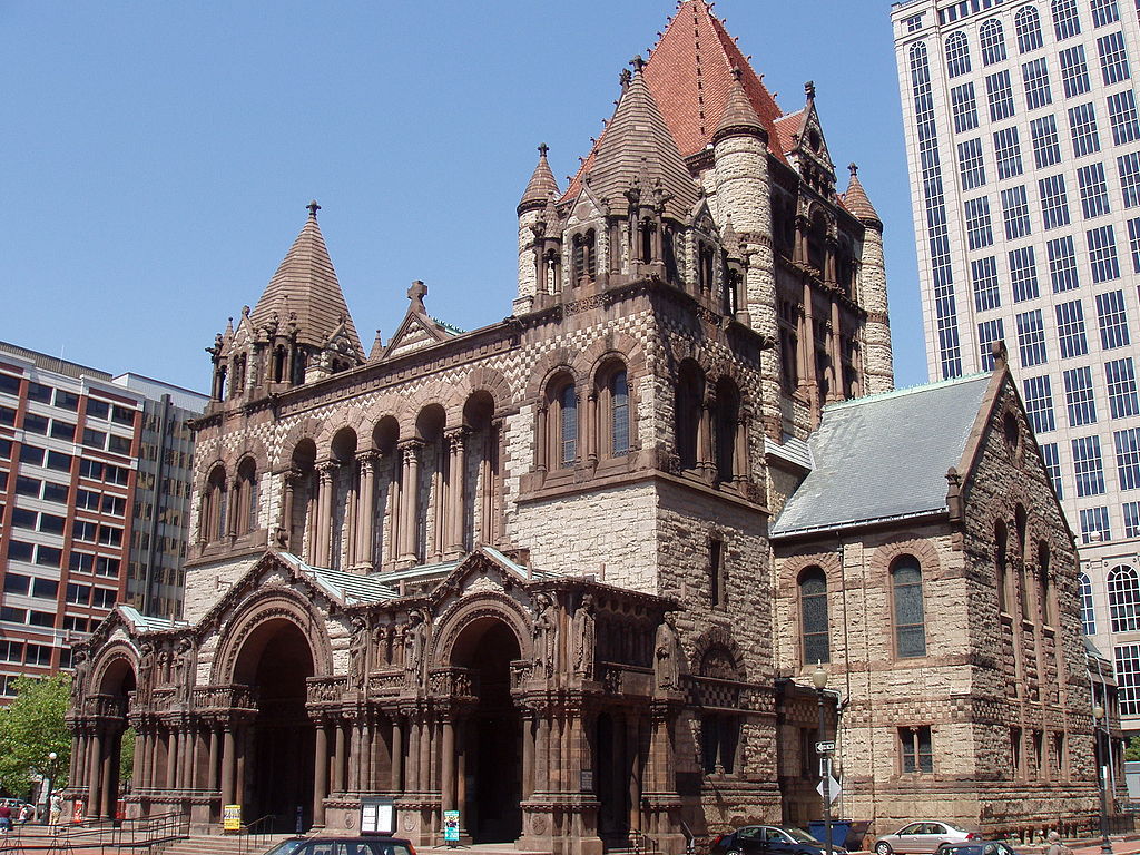 Trinity Church in Boston is built using elements of Romanesque Architecture