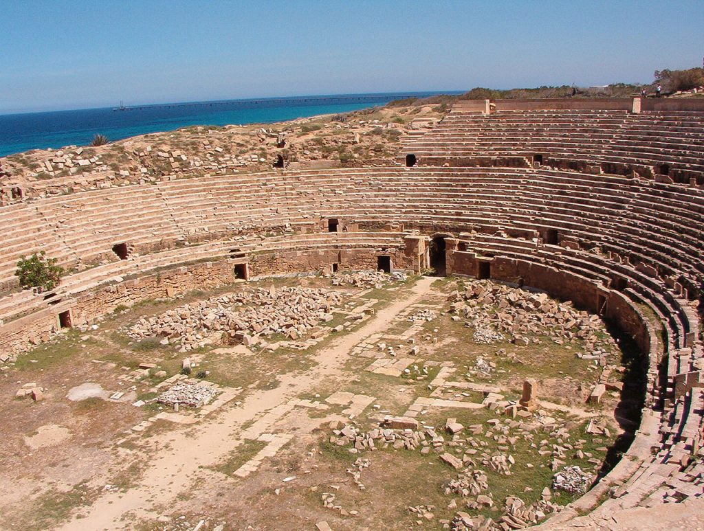 Leptis Magna Arena, one of many Roman Amphitheaters in North Africa.