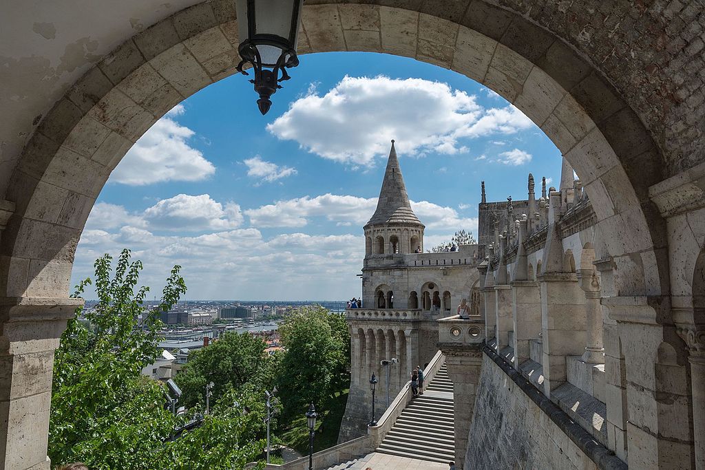 The Fisherman's Bastion in Budapest is built in the Neo-Romanesque Style.
