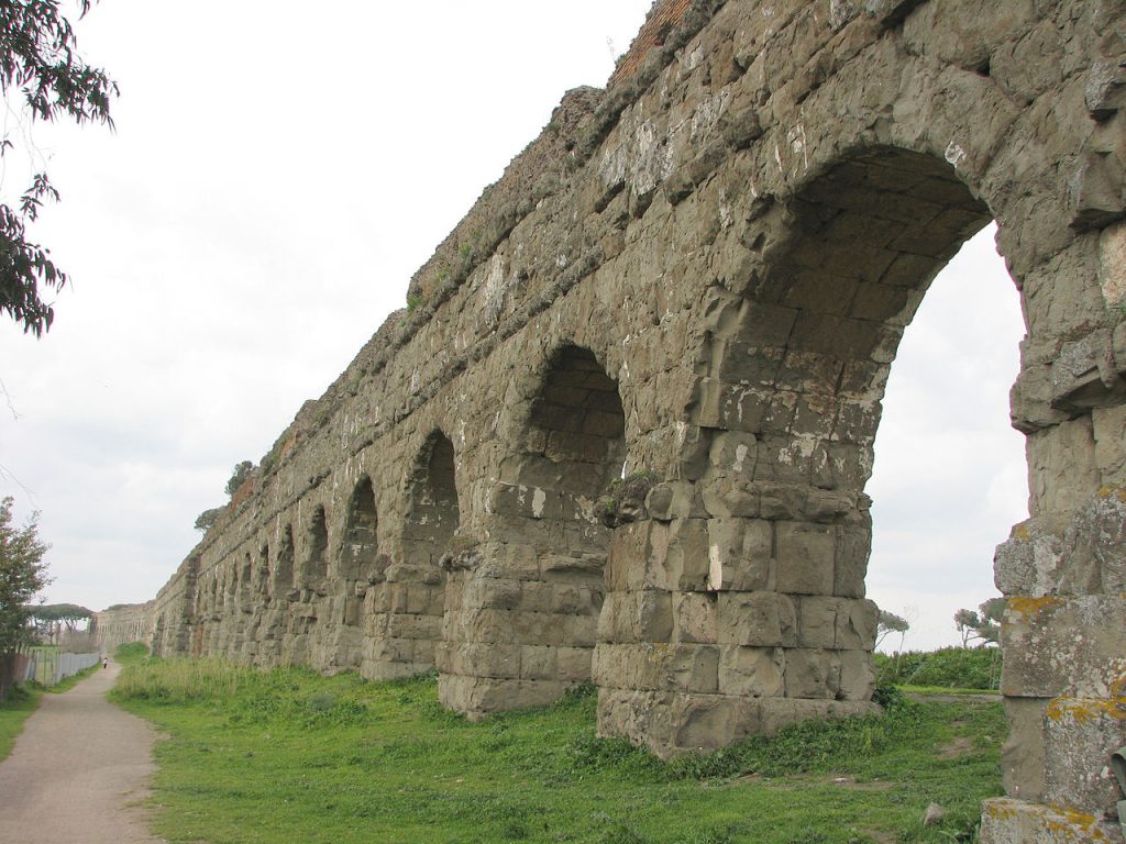 The Aqua Claudia is an Ancient Roman Aqueduct that once supplied water to the city of Rome.