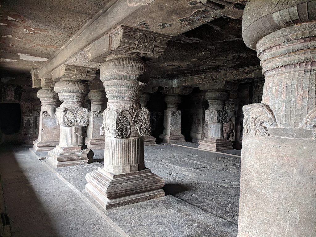 Rock Cut Architecture at the Ellora Caves in India