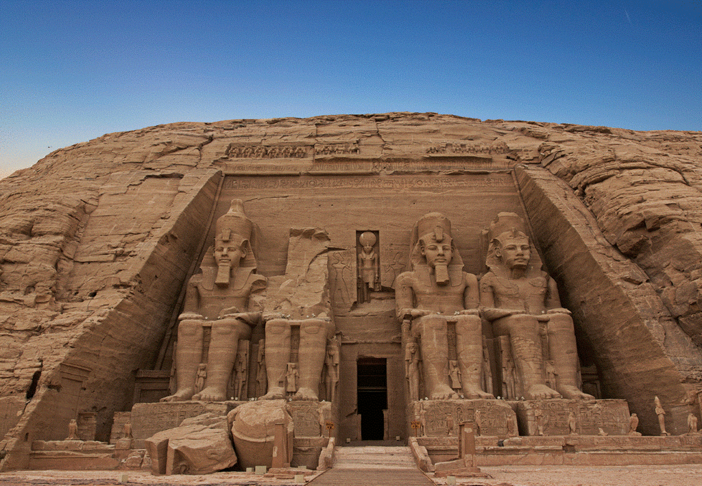 Abu Simbel is a great example of Rock Cut Architecture built by Ramesses the Great.