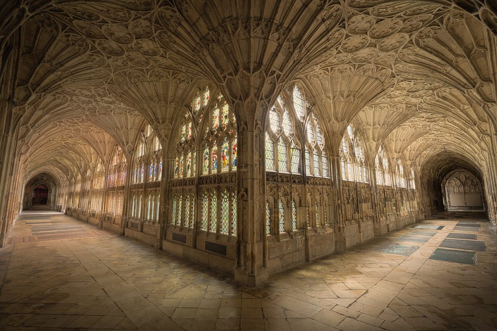 Gloucester Cathedral contains some remarkable Fan Vaulted Ceilings - an important feature in Gothic Architecture