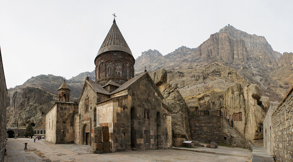 All of the important characteristics of Armenian Architecture can be seen at Geghard Monastery. 