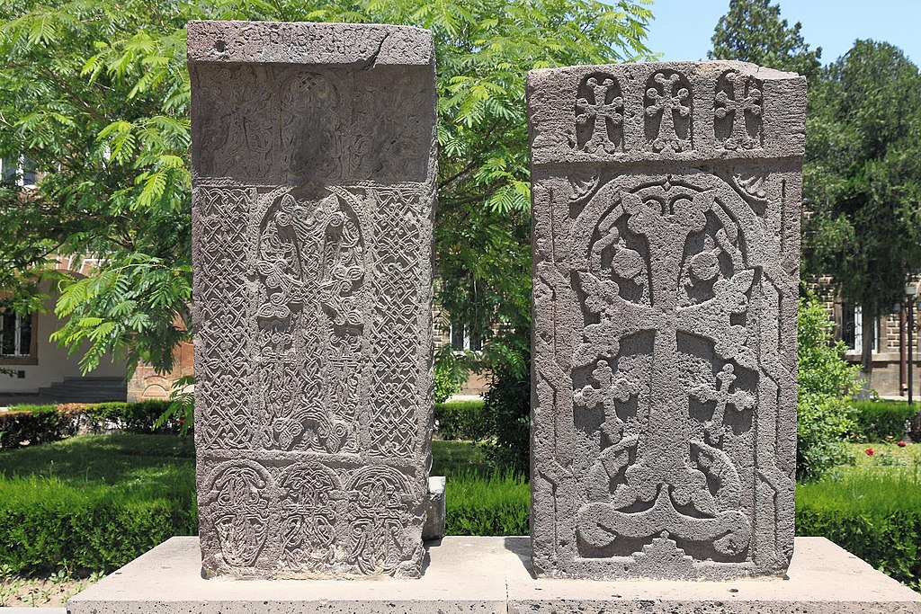Khachkar are known as Armenian Cross Stones, and they can be found throughout many different works of Armenian Architecture.
