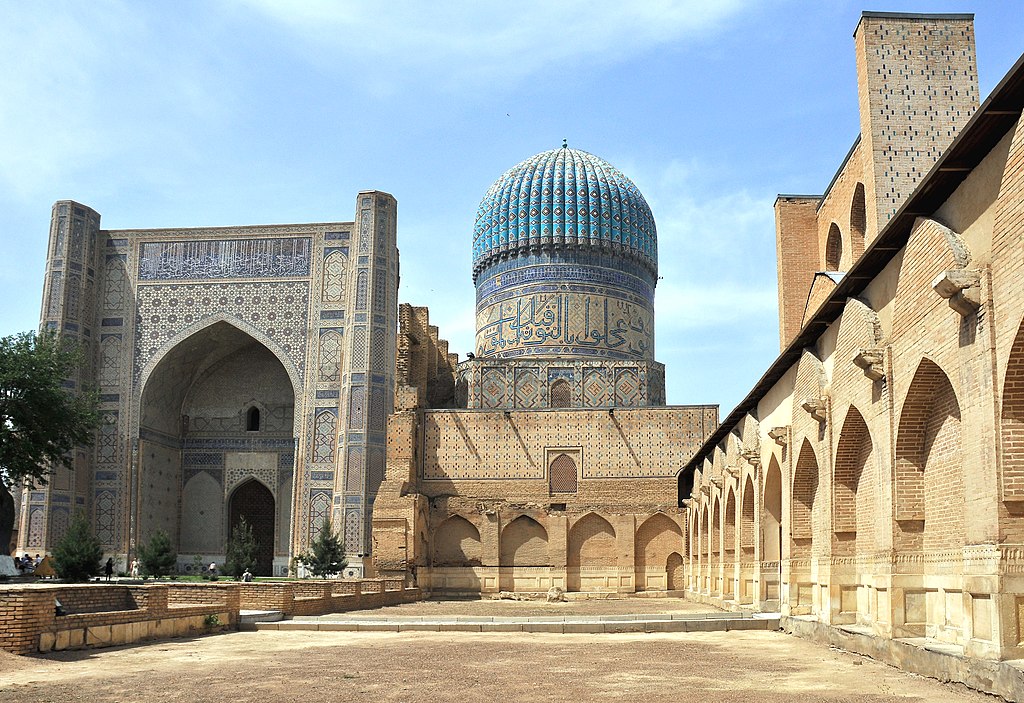 The Bibi-Khanym Mosque is one of the main attractions in the city of Samarkand. 