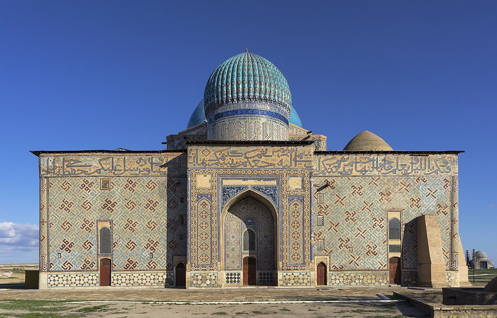 Mausoleum of Khoja Ahmed Yasawi is an isolated example of Timurid Architecture located within the 21st century borders of Kazakhstan.