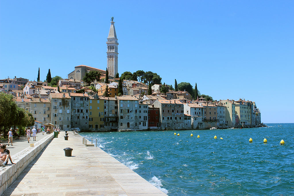 Rovinj is one of the most beautiful cities in Croatia and it's skyline is dominated by the Venetian Style bell tower thats part of the Church of St. Euphemia. 