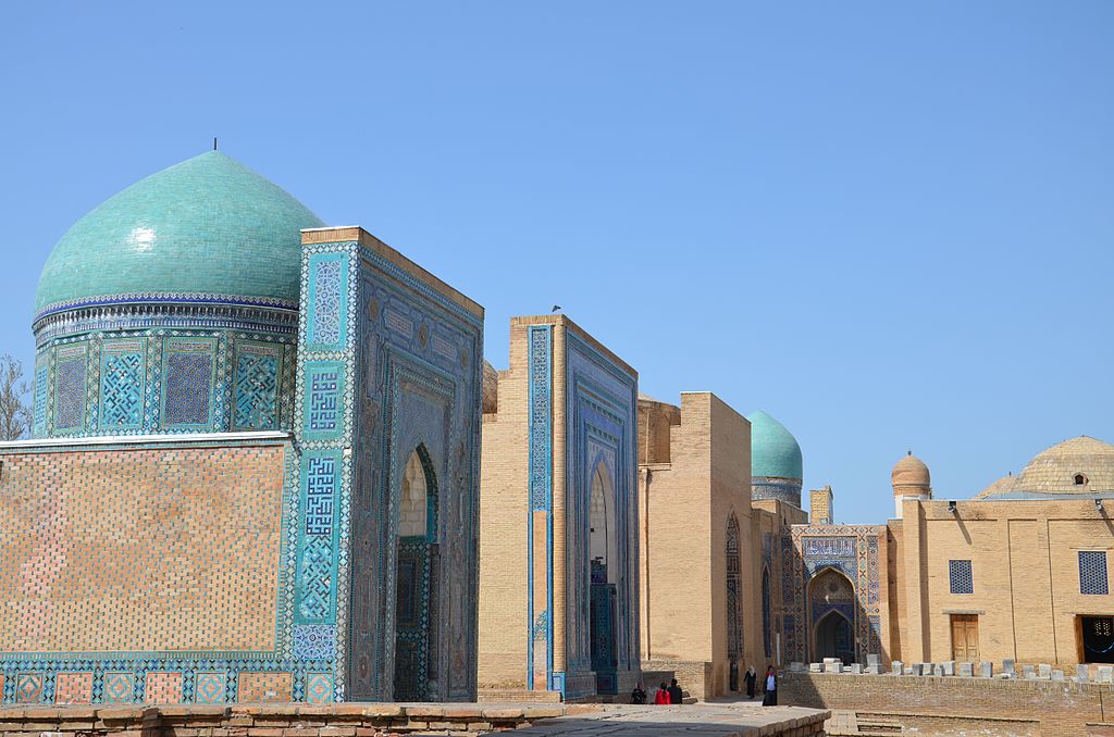 The Shah-i-Zinda is a necropolis in Samarkand, that has many different mausoleums built with Timurid Architecture. 