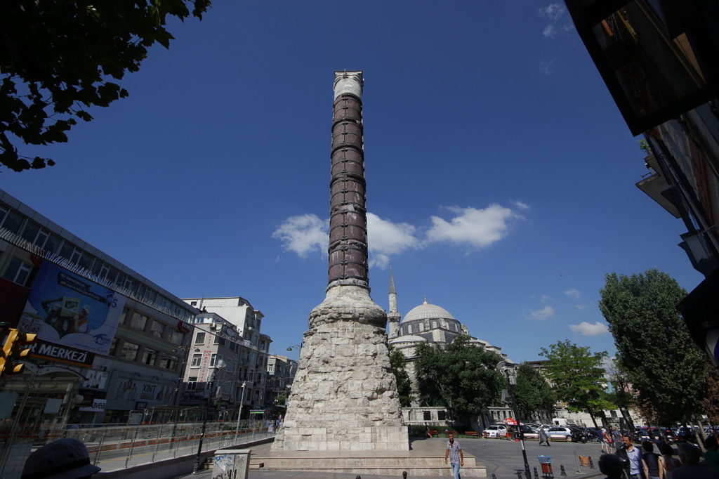 The column of Constantine stands at the center of what was once a massive forum in Constantinople. It is one of the taller roman Victory Columns on this list.