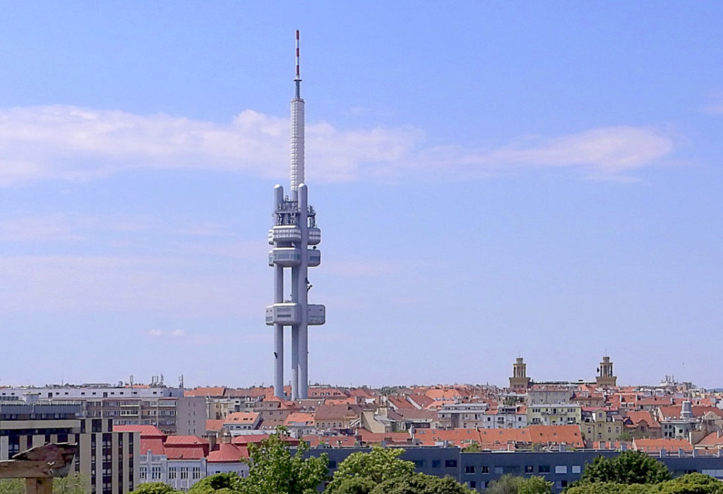 The Zizkov Television tower is one of several examples of Soviet Era Architecture located within Prague. 