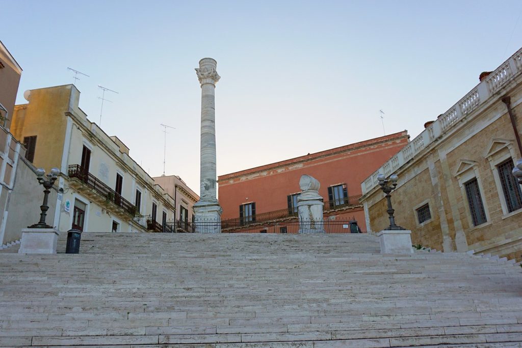 The Roman Victory Column located within Brindisi is meant to mark the termination point of the Appian Way.