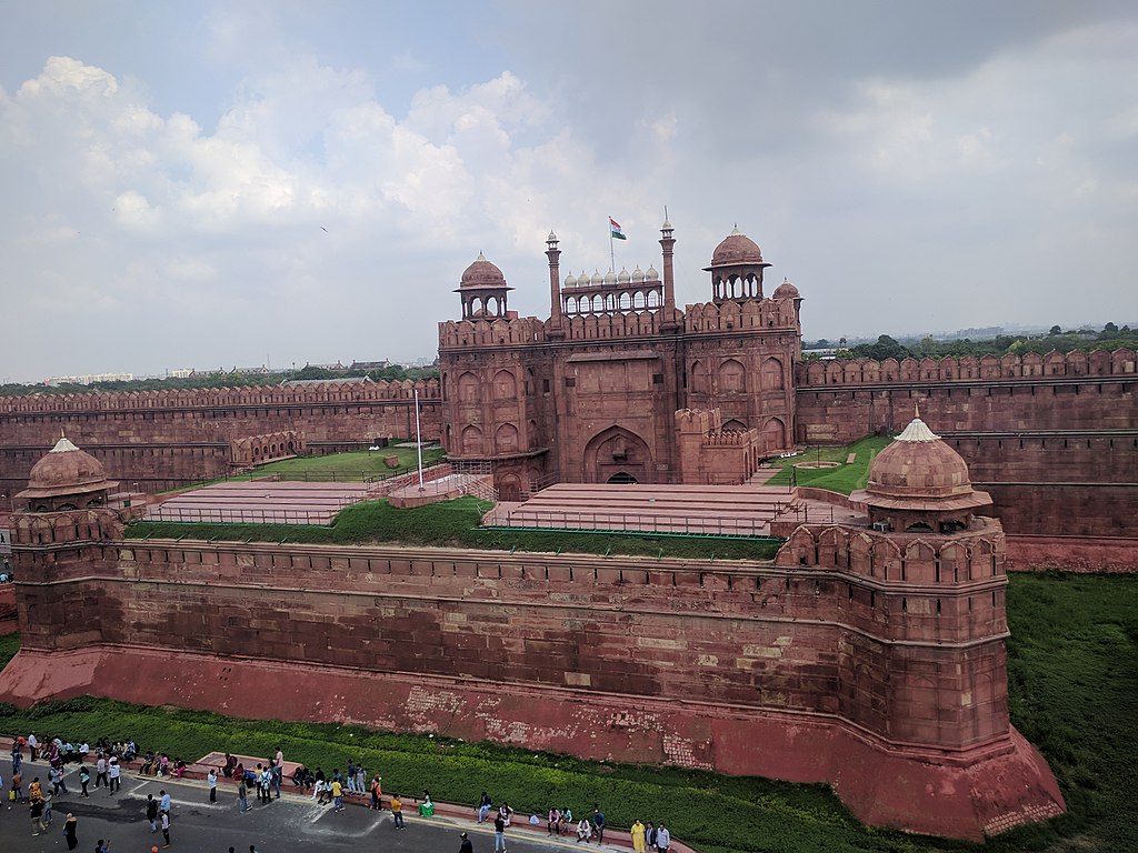 A view of the Red Fort in Delhi, India. One of the world's greatest examples of Mughal Architecture.