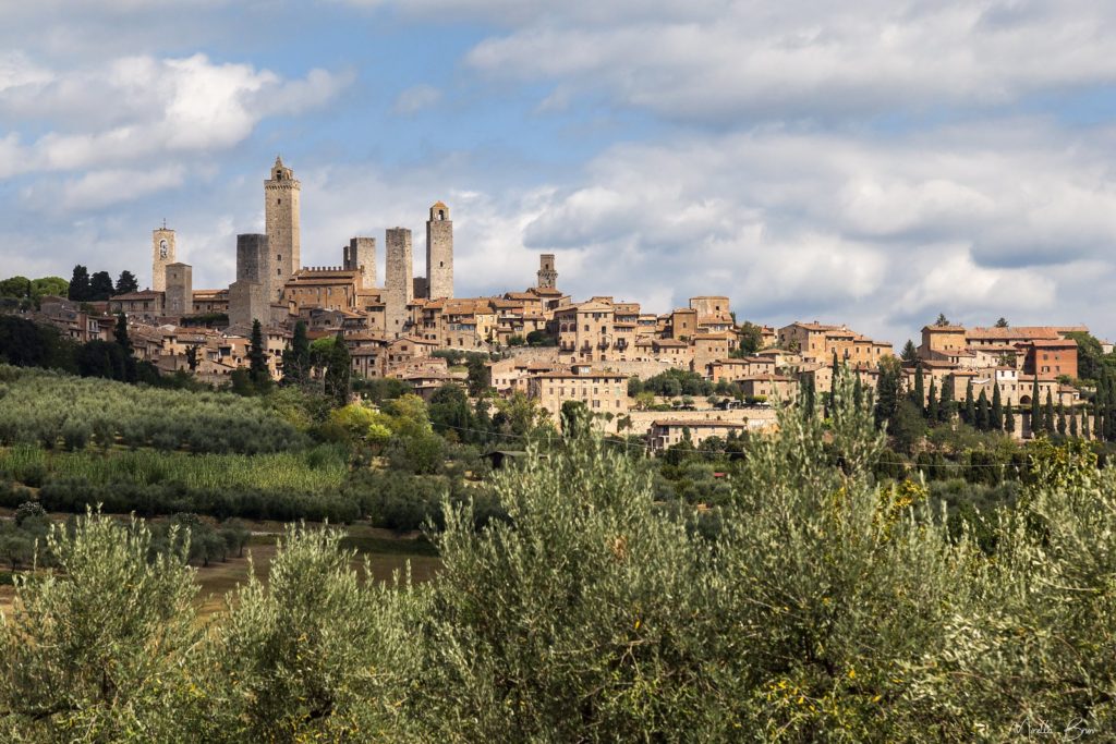 San Gimignano is famous for its medieval fortified towers, which are part of why its the most famous hill town in Tuscany. 