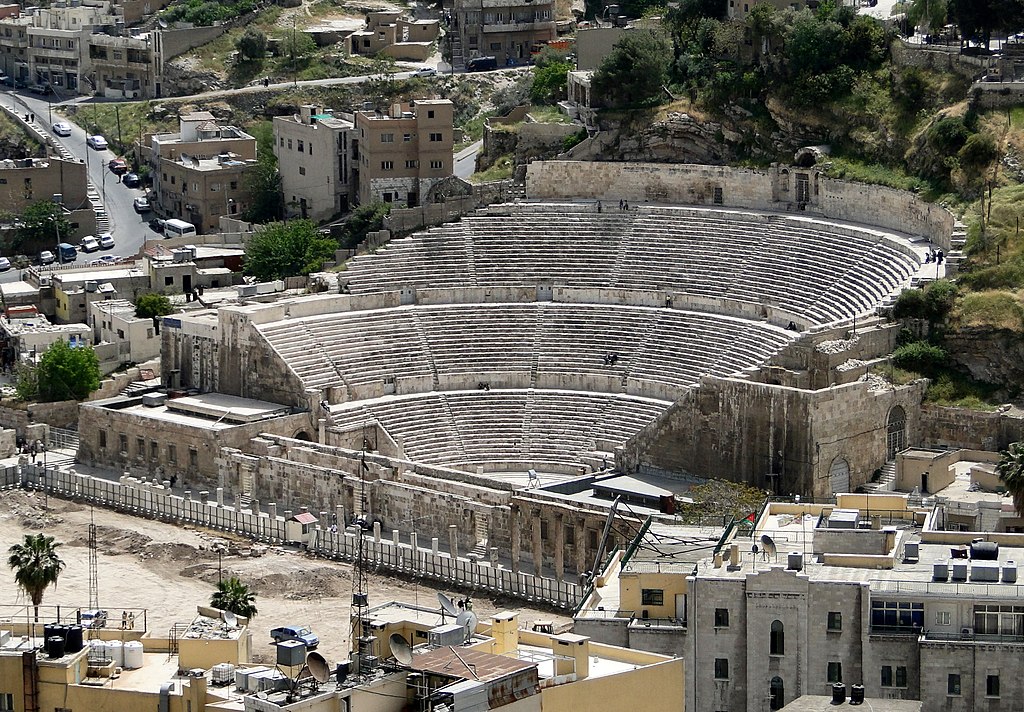 The Roman Theater of Amman was built up against an existing hillside. 