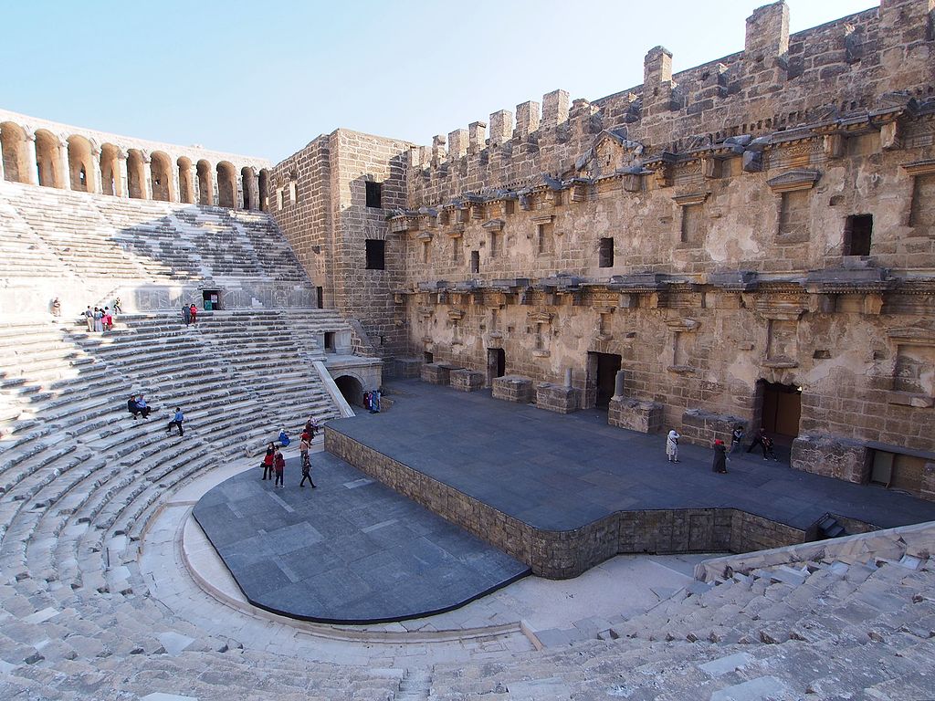 The Roman Theater of Aspendos originated as a Greek Theater