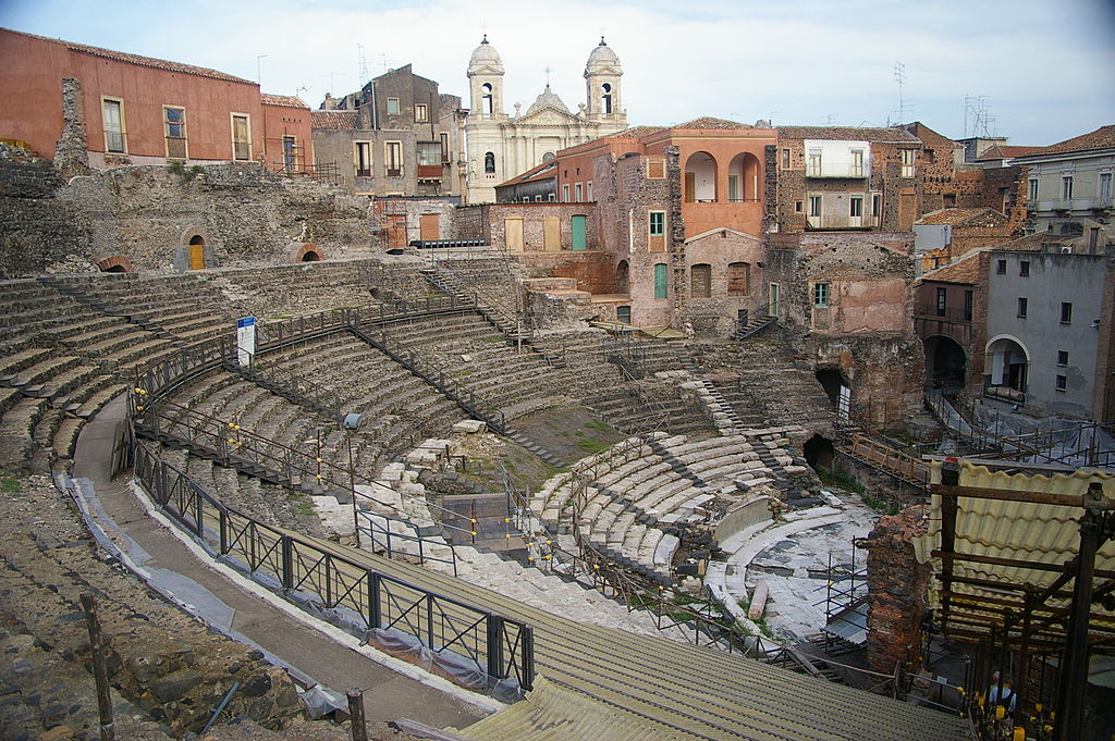 The roman Theater of Catania is one of hte greatest examples of Roman Architecture on the Island of Sicily. 