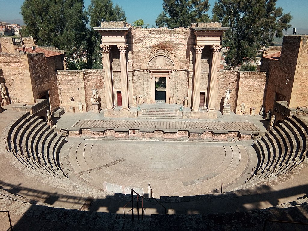 The Roman Theater of Guelmo contains one of the more elaborate Scaenae Frons.