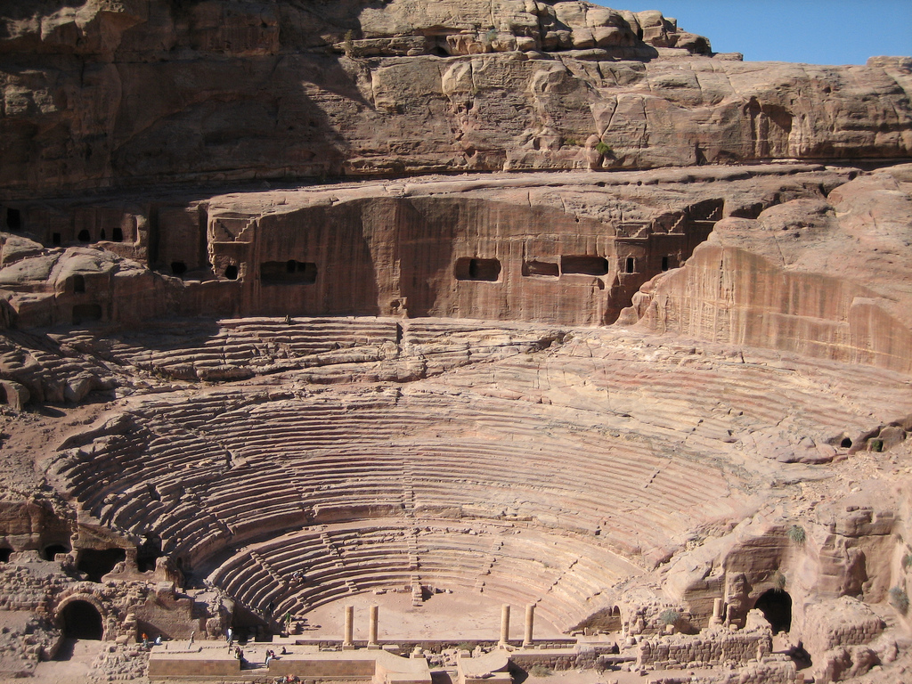 The Theater of Petra is one of the greatest examples of Rock Cut Architecture on Earth. 
