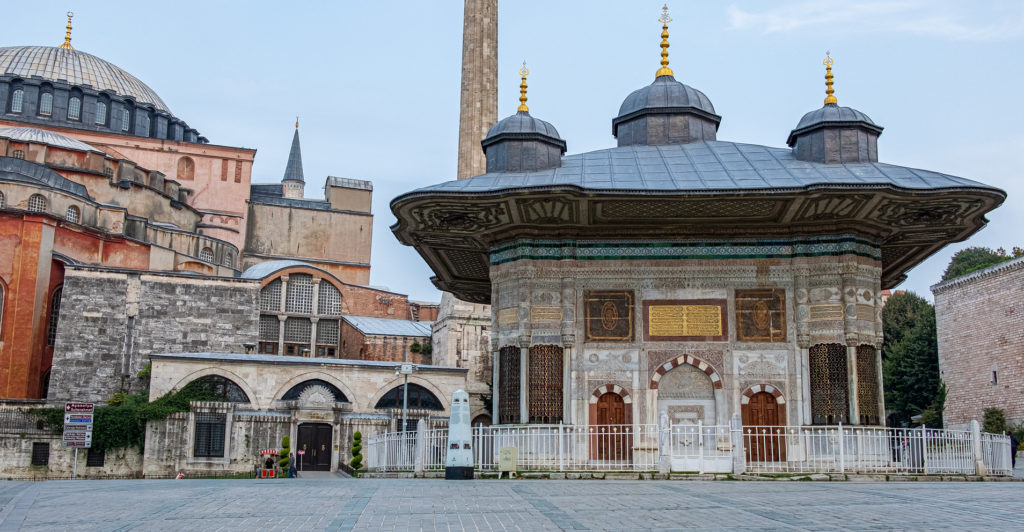 The Fountain of Ahmed II is a popular work of Ottoman architecture in Istanbul's historic core.