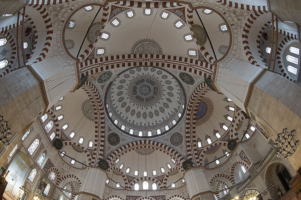 The Şehzade Mosque features a pendentive dome, which can be seen in many works of Architecture in Istanbul. 