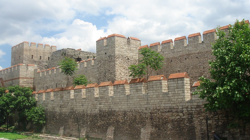 The Walls of Constantinople were built in phases, partly by emperor Theodosius. They are an impressive example of Byzantine Architecture in Istanbul.  