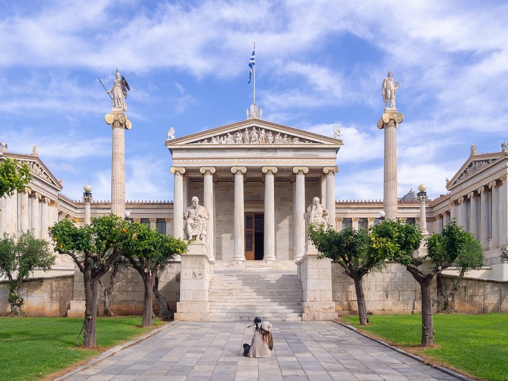 The Academy of Athens greatly resembles many earlier forms of Classical Architecture. 