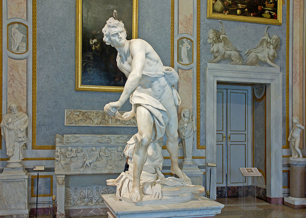 Bernini was a famous sculpture who depicted David slaying Goliath in this sculpture