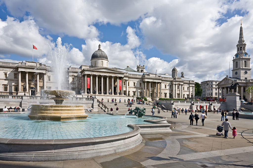 Trafalgar Square is one of London's most popular public squares. 