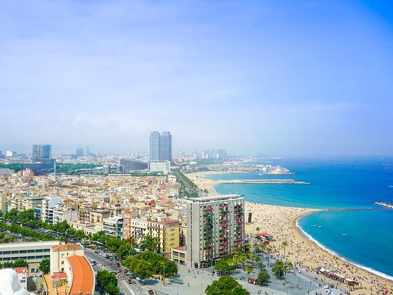 Barceloneta is a small neighborhood with beautiful beaches