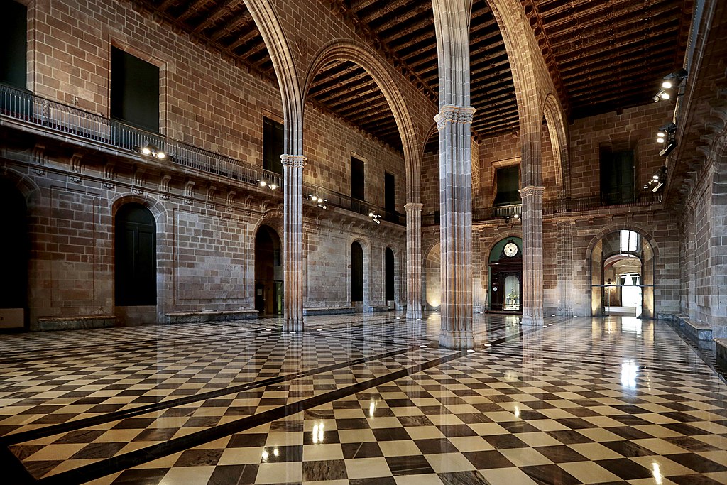 Barcelona has many old gothic buildings that have been expanded over the  centuries including the Llotja de Mar.