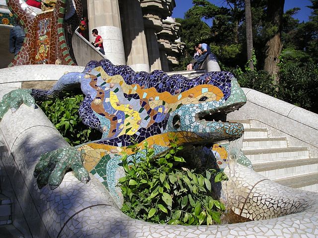 Park Guell is a greenspace designed by Antoni Gaudi