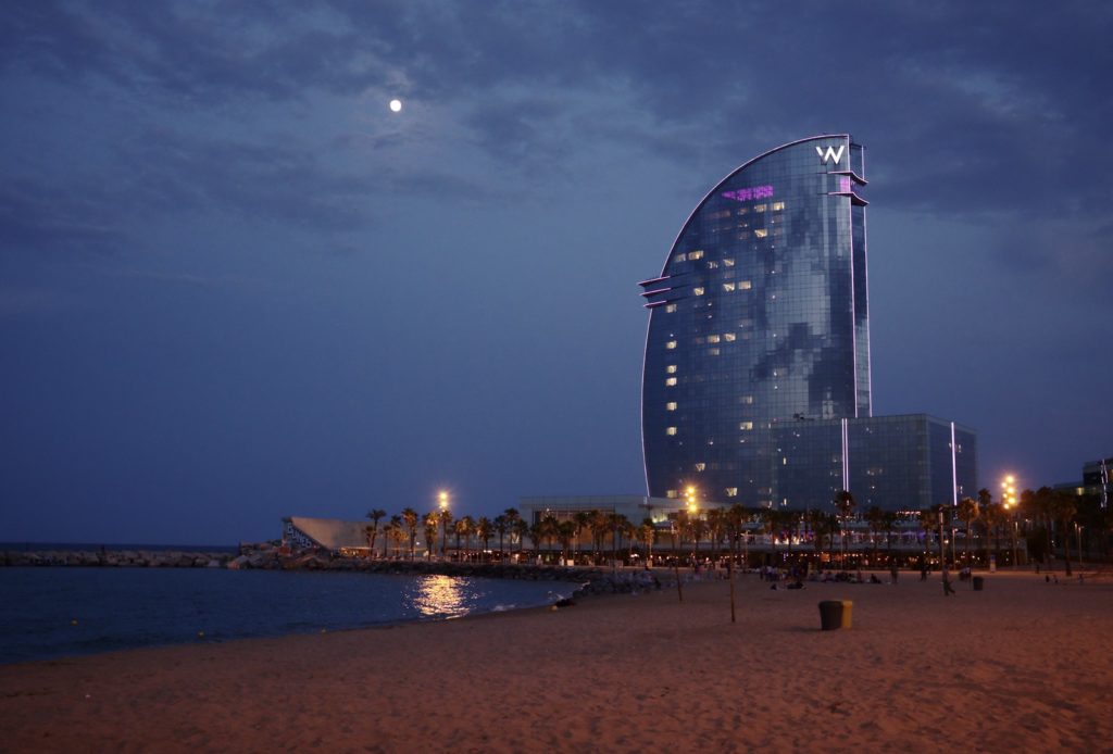 The W Hotel is a beachfront resort just outside Barcelona's city center