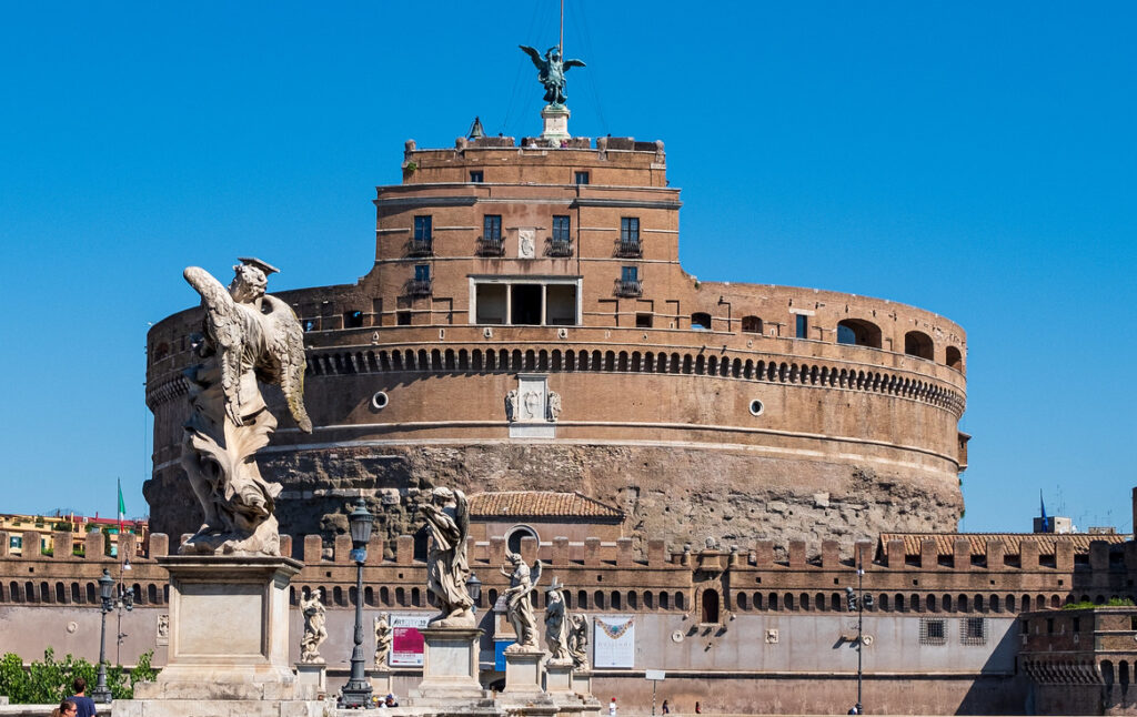Hadrian's Mausoleum was one of the largest Ancient Roman Mausoleums ever constructed. Its located in Rome overlooking the Tiber River.