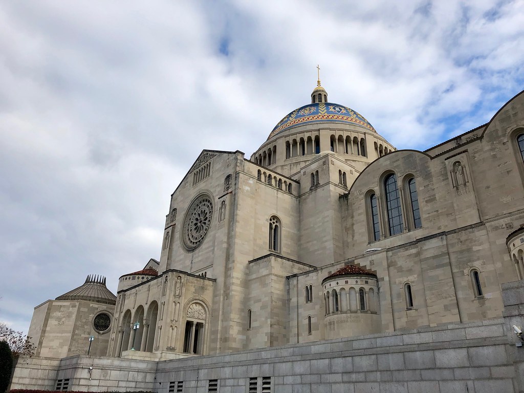 Basilica of the National Shrine of the Immaculate Conception was influenced by the Hagia Sophia, along with other works of Byzantine Revival Architecture. 