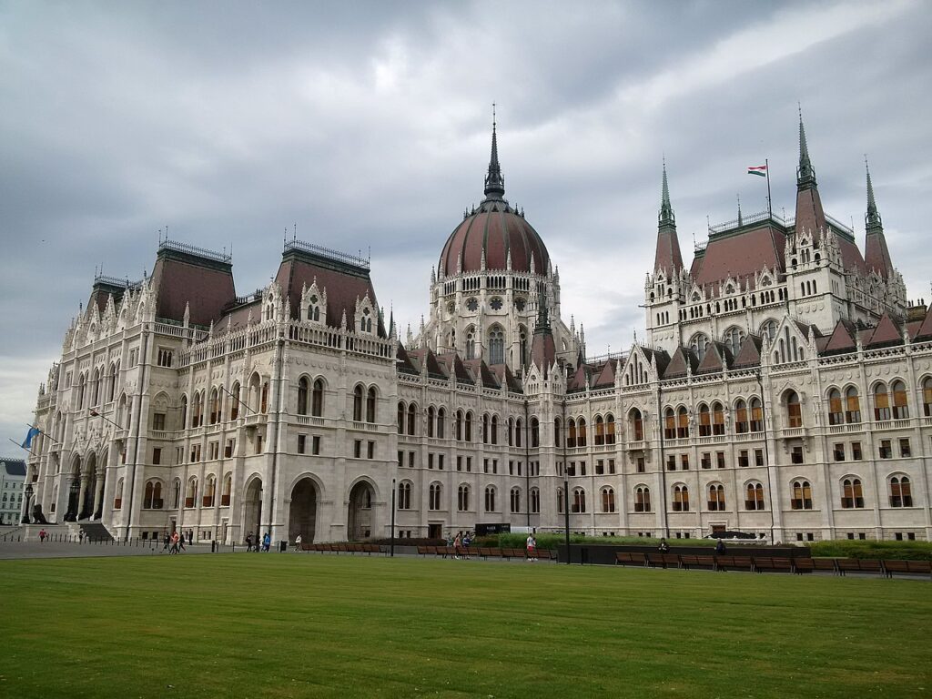 The Hungarian Parliament Building was designed in the Gothic Revival Style. 