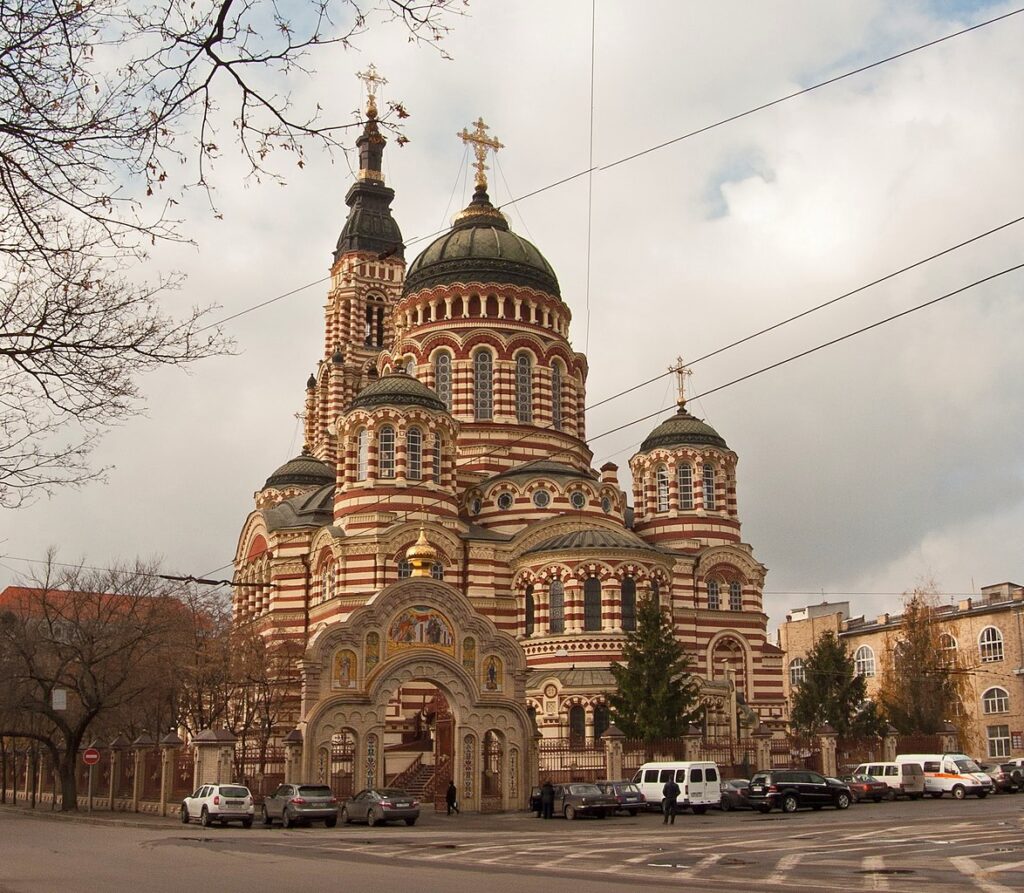 Ukraine has a lot of Byzantine Revival Buildings thanks to its large population of Eastern Orthodox Christians. 