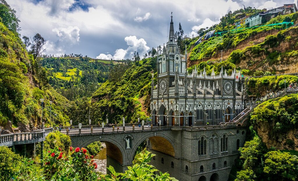Las Lajas Sanctuary is a very unique example of Gothic Revival Architecture.