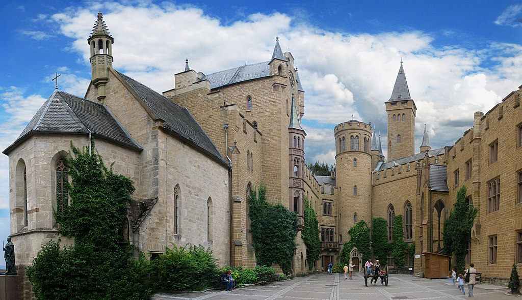 Hohenzollern Castle is a romantic age castle. The building contains elements from Gothic Revival Architecture. 