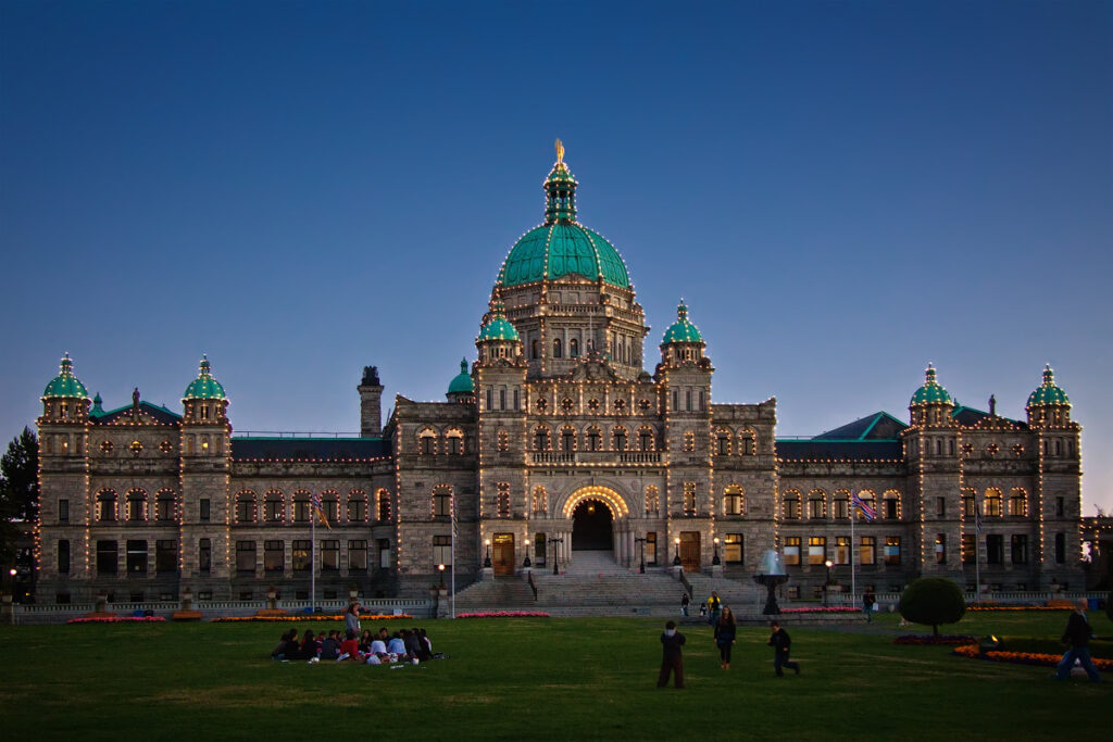 The British Columbia Parliament Buildings are some of the most impressive Neo Baroque Buildings in all of Canada