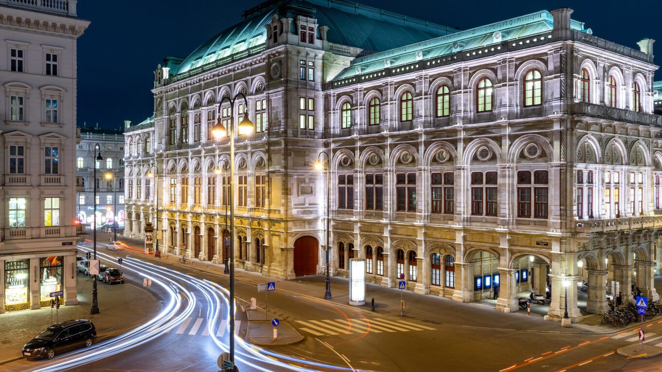 State Opera building in Vienna, Austria.
