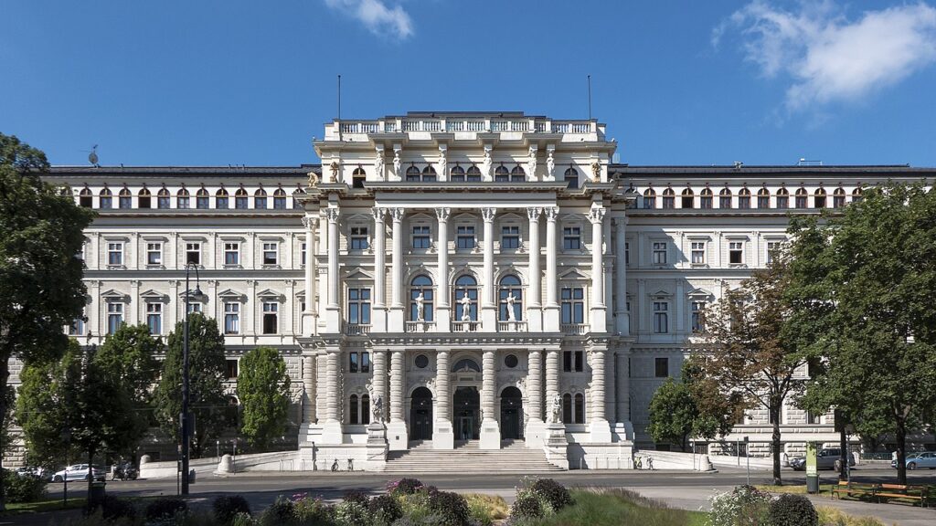 The  Palace of Justice is a Renaissance Revival  Style  building located within Vienna's Ringstrasse. 